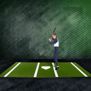 6x12 baseball/softball hitting mat in green
