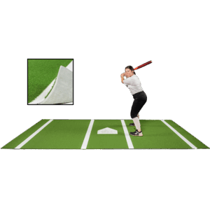 6 × 12 Proball Softball Hitting Mat - Green Nylon, Painted Plate, Flexible 5mm Foam