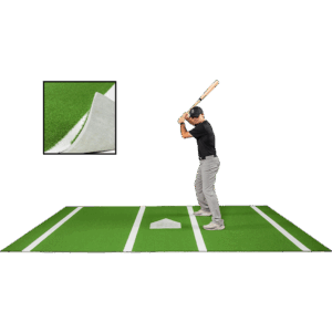 6 × 12 Proball Baseball Hitting Mat - Green Nylon, Painted Plate, Flexible 5mm Foam