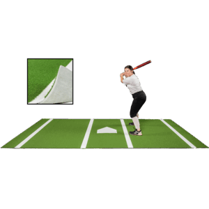 6 × 12 Proball Softball Hitting Mat - Green Nylon, Inlaid Plate, Flexible 5mm Foam