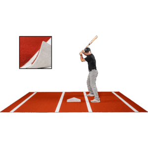 6 × 12 Proball Baseball Hitting Mat - Clay Poly, Painted Plate, Flexible 5mm Foam