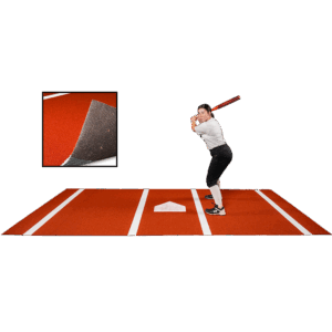 6 × 12 Proball Softball Hitting Mat - Clay Poly, Painted Plate, Urethane-Coated Backing