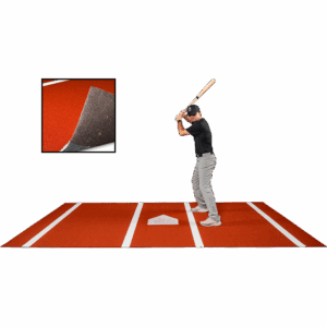 6 × 12 Proball Baseball Hitting Mat - Clay Poly, Painted Plate, Urethane-Coated Backing
