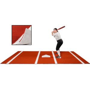 6 × 12 Proball Softball Hitting Mat - Clay Poly, Inlaid Plate, Flexible 5mm Foam