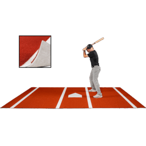 6 × 12 Proball Baseball Hitting Mat - Clay Poly, Inlaid Plate, Flexible 5mm Foam
