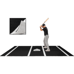 6 × 12 Proball Baseball Hitting Mat - Black Nylon, Painted Plate, Flexible 5mm Foam