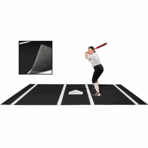 6 × 12 Proball Softball Hitting Mat - Black Nylon, Painted Plate, Urethane-Coated Backing