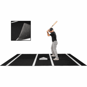 6 × 12 Proball Baseball Hitting Mat - Black Nylon, Painted Plate, Urethane-Coated Backing